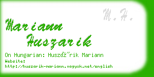 mariann huszarik business card